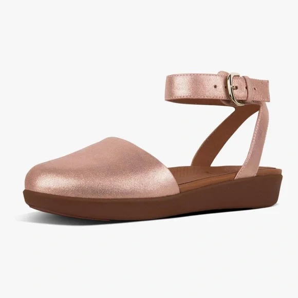 FitFlop Cova Slip-On Metallic Rose Gold Women’s Sandals Size 7.5 Apple Blossom - Picture 2 of 9